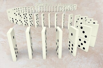 Classic domino game on color background