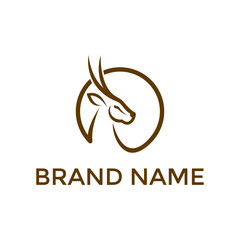 Obraz premium goat head logo design vector template