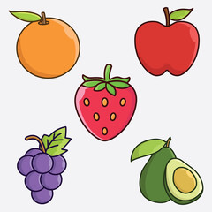 Cute fruit cartoon vector icon illustration logo mascot hand drawn concept trandy cartoon