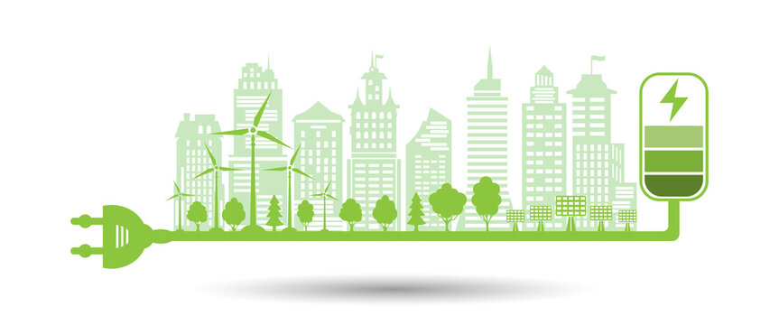 green city with renewable energy
