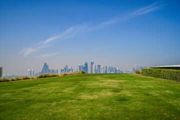 Fototapeta na wymiar Doha skyline from MIA Park