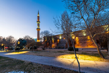 Ulu Mosque night view in Aksaray of Turkey