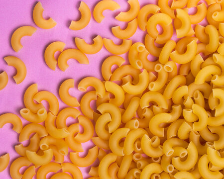 Macaroni Elbow Noodles Pastel Background