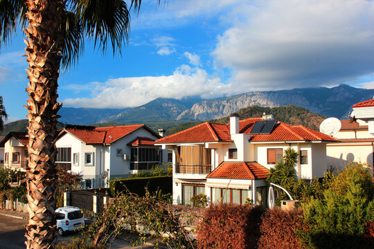 Winter in Camyuva, a popular tourist resort near Kemer in Antalya region, Turkey