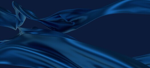 abstract blue and navy blue wave background, 3d rendering wavy wallpaper