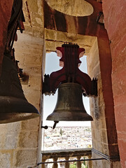 Obraz premium View on a clock from inside the tower of Cordoba cathedral, Andalusia, Spain 