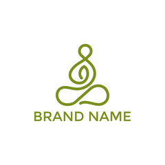yoga leaf logo design vector template