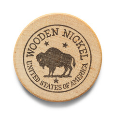 Wooden Buffalo Nickel