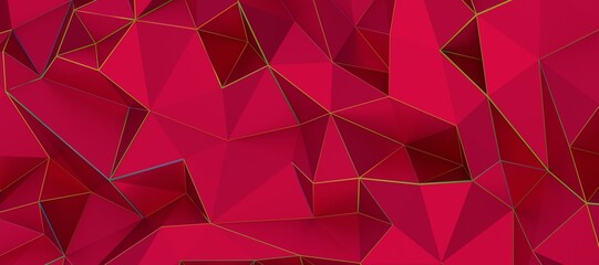 Low poly triangle posters, modern concept pink