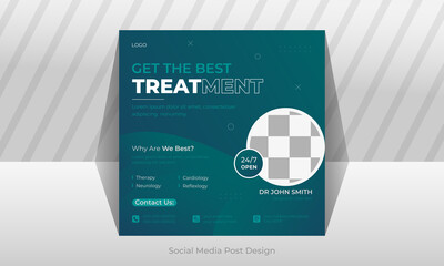Medical Doctor Business Social Media Vector Design Template