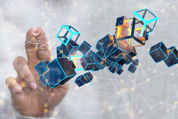 Big data visualization background.Abstract technology