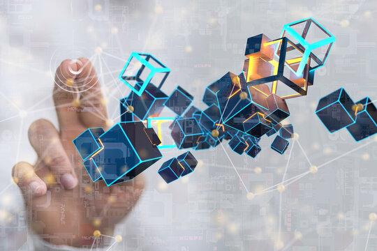 Big data visualization background.Abstract technology