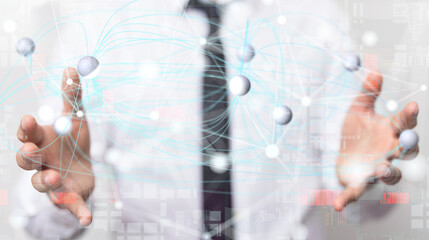 Obraz na płótnie Canvas conference Digital Network and data concept 3d