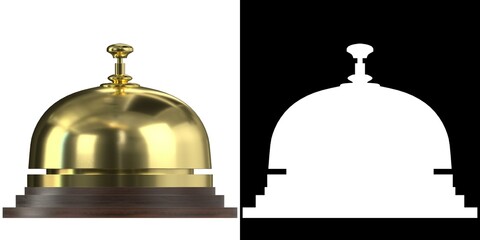 3D rendering illustration of a reception bell