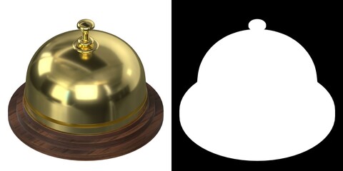 3D rendering illustration of a reception bell