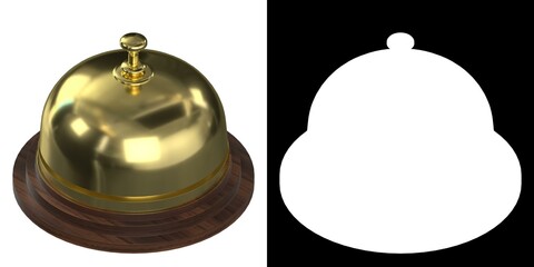 3D rendering illustration of a reception bell