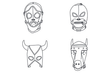 Scary mask vector. bdsm masks.