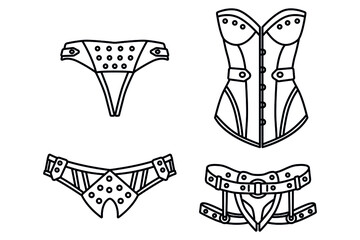 Hand drawn lingerie panty and bra set vector image
