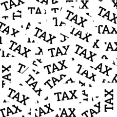 black and white text of tax