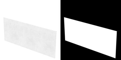 3D rendering illustration of a rectangular envelope closed