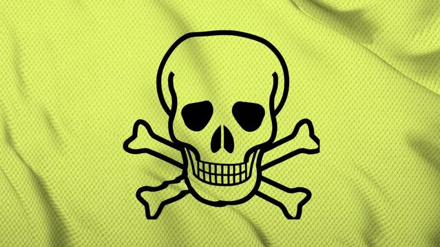 Death warning flag loop waving in the wind