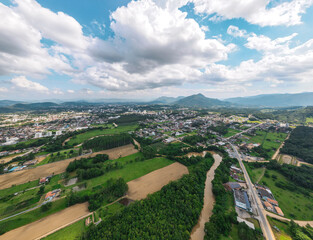 Fototapeta na wymiar Vista aérea panoramica da cidade de Timbó em Santa Catarina