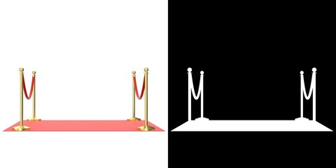 3D rendering illustration of a red carpet module