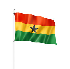Fototapeta na wymiar Ghanaian Flag flag isolated on white