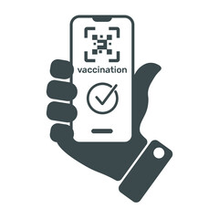 Vaccination digital certificate icon. Vector illustration on white background.