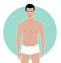 Fototapeta premium Sexy and athletic guy with boxes