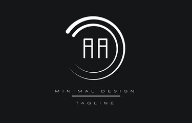 AA Minimalist Logo Vector Art Illustration