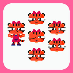 tiger cub girl animal baby emotion map