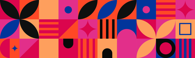 pattern ribbon geometry flowers mosaic