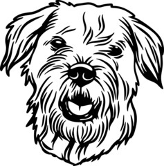 Border Terrier - Funny Dog, Vector File, Stencil for Tshirt