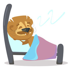 the lion sleeps in bed