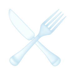 Crossed Fork Knife Emoji Icon Illustration Sign. Restaurant Vector Symbol Emoticon Design Vector Clip Art.