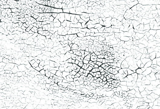 Vector black and white grunge pattern made from natural oil paint crackle. Cool texture of cracks, stains, scratches, splashes for print and design. Crackle paint overlay. EPS10.	