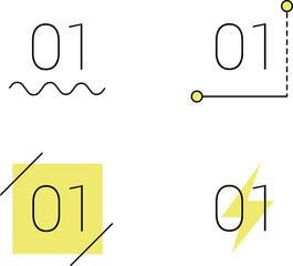 Simple flat frames for numbers. Vector Illustrations.