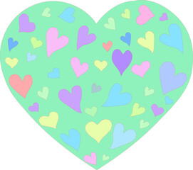 a big heart, spring theme, other small hearts