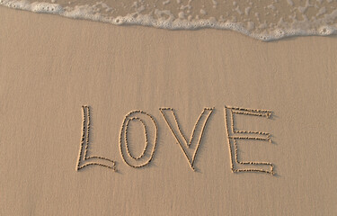 Fototapeta premium inscription on the sand