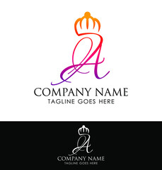 Crown Monogram Letter A vector Logo