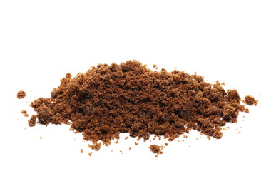 Sugar muscovado pile isolated on white 