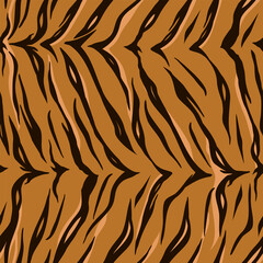 seamless pattern with wild cat skin print. flat vector illustration isolated on white background.