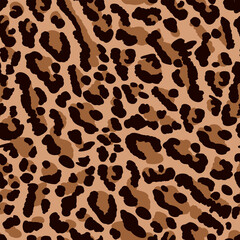 seamless pattern with wild cat skin print. flat vector illustration isolated on white background.