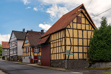 Fachwerkhäuser in Schotten-Eichelsachsen in Hessen, Deutschland