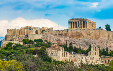 Acropolis of Athens ruins Parthenon Greeces capital Athens in Greece.