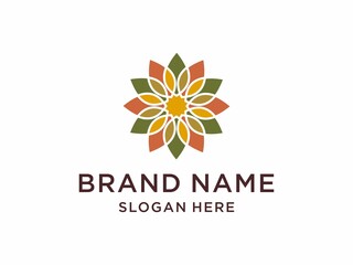 Traditional Asian Colorful Floral Pattern Stained Glass Mosaic Tiles Logo design inspiration