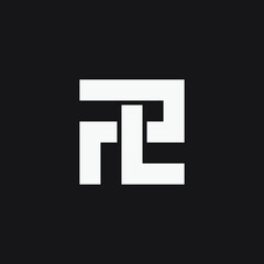 Obraz premium Initial letter PL or LP monogram logo with rectangle shape.