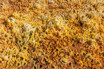 Bizzare Dallol volcanic landscape in the Danakil depression, Ethiopia.