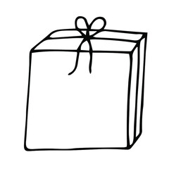 Gift box vector illustration, hand drawing doodle